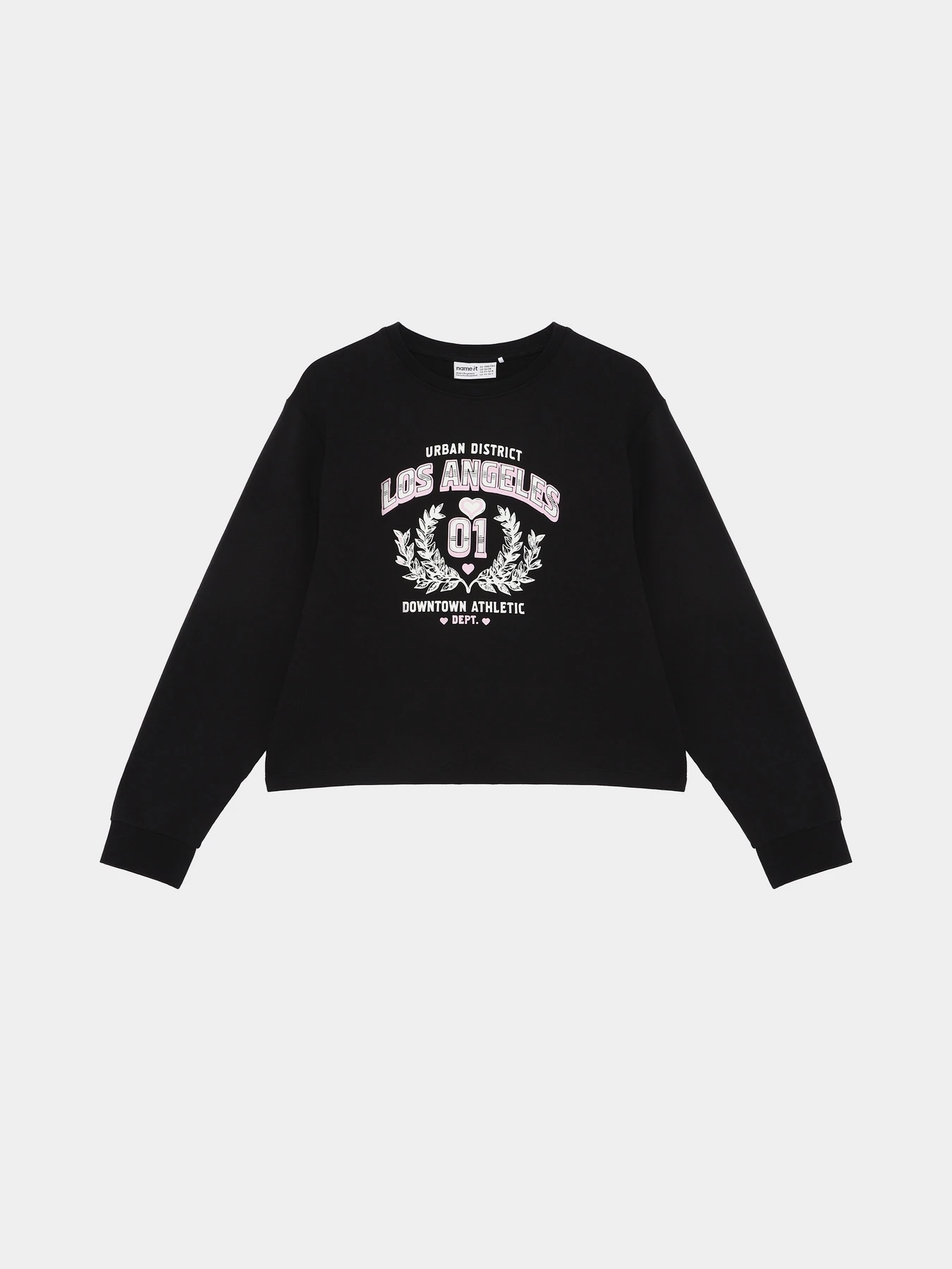 Худі та світшоти Name it VANITA SHORT RLX SWEAT модель 13238413_Black La District Фото