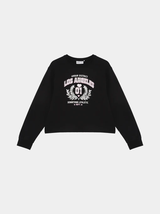 Худи и свитшоты Name it VANITA SHORT RLX SWEAT модель 13238413_Black La District Фото