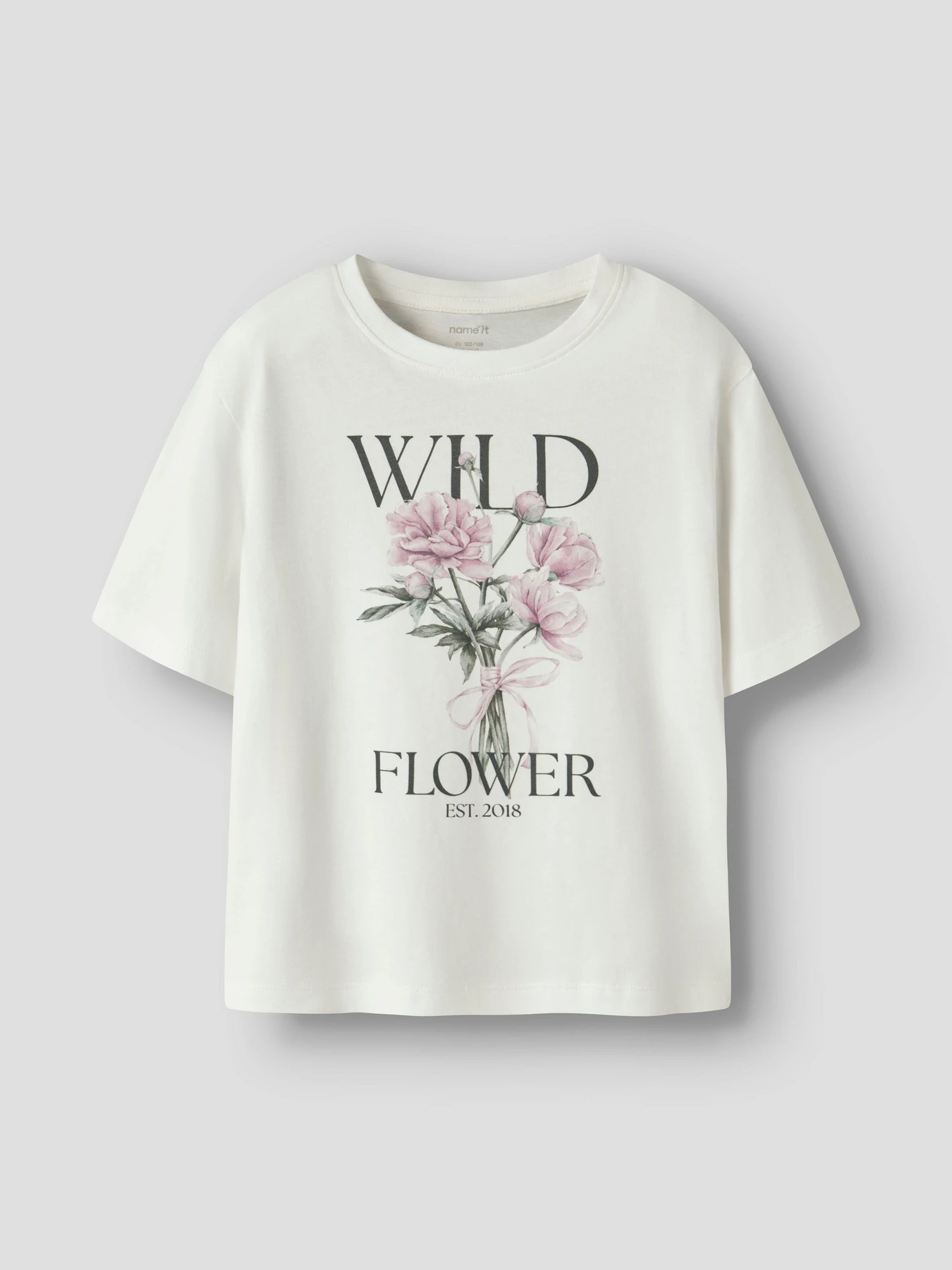Футболки и поло Name it VOTEA SS NREG TOP модель 13239156_Cloud Dancer Wild Flower Фото