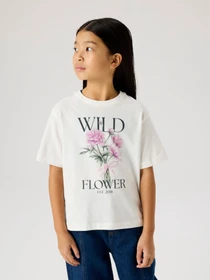 Футболки и поло Name it VOTEA SS NREG TOP модель 13239156_Cloud Dancer Wild Flower Фото