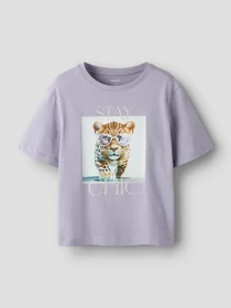 Футболки и поло Name it VOTEA SS NREG TOP модель 13239156_Lavender Gray Stay Chic Фото