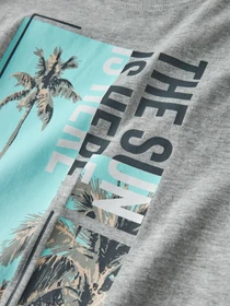 Футболки и поло Name it VAGNO SS LOOSE TOP модель 13224966_Grey Melange The Sun Фото