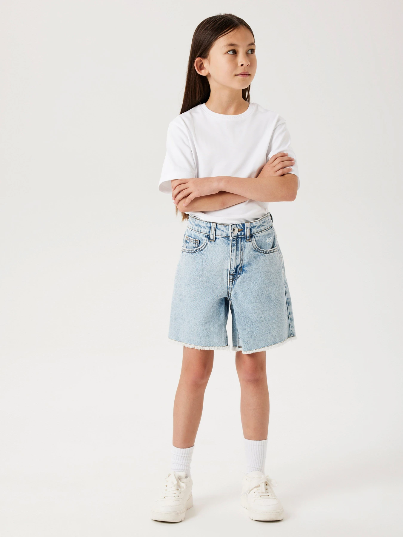 Шорты Name it BELLA WIDE DNM SHORTS модель 13240207_Light Blue Bleached Denim Фото