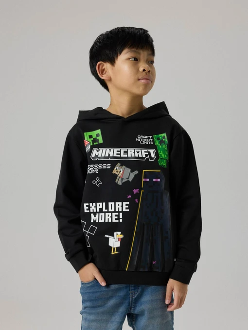 Худі та світшоти Name it JU MINECRAFT NREG SWE WH модель 13257963_Black Фото