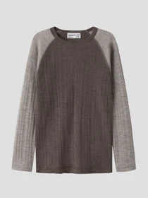 Нижнее белье Name it WANG WOOL NEEDLE LS TOP SOLID модель 13229080_Morel SATELLITES SLEEVES Фото
