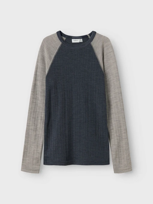 Нижнее белье Name it WANG WOOL NEEDLE LS TOP SOLID модель 13229080_Ombre Blue SATELLITES SLEE Фото
