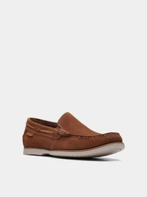 Сліпони та мокасини Clarks Noonan Step Cola Suede модель 26159474 Фото