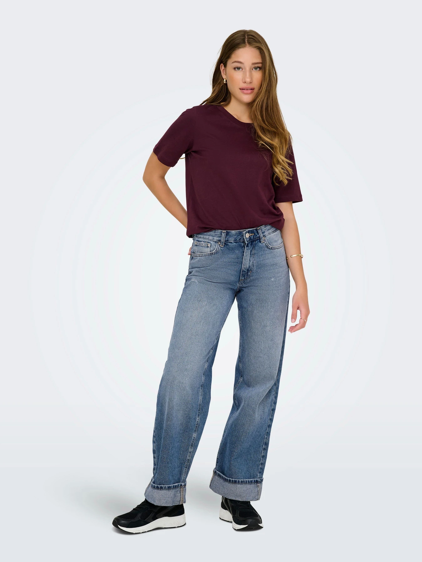 Джинсы Only ELLA MW WIDE FOLD UP DNM модель 15344976_Medium Blue Denim Джинсы Only ELLA MW WIDE FOLD UP DNM модель 15344976_Medium Blue Denim Фото