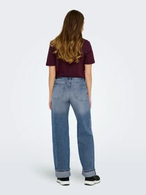 Джинсы Only ELLA MW WIDE FOLD UP DNM модель 15344976_Medium Blue Denim Фото