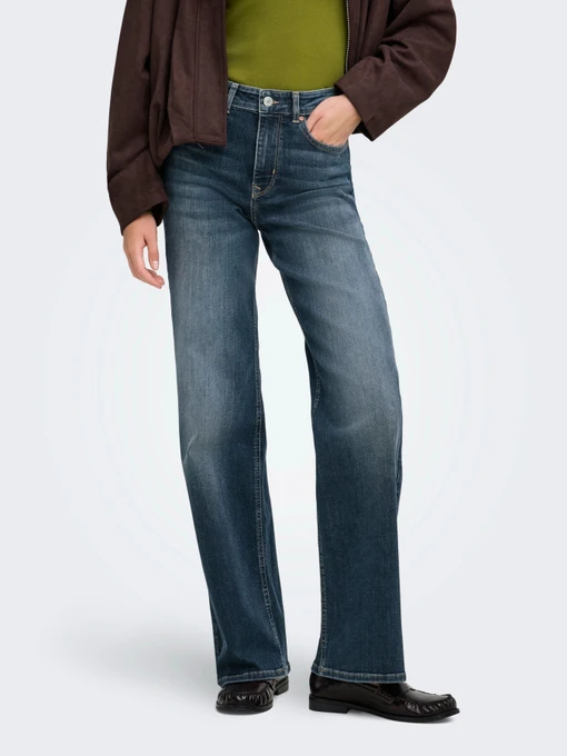 Джинсы Only MADISON BLUSH HW WIDE DNM модель 15363244_Dark Blue Denim Фото