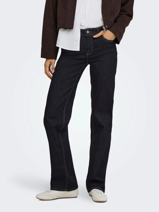 Джинси Only BLUSH MID STRAIGHT DNM модель 15353144_Dark Blue Denim RINSE Фото