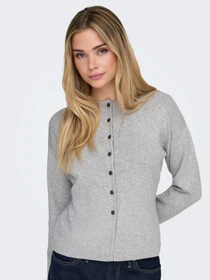 Свитеры и кардиганы Only LUCY LS O-NECK CARDIGAN KNT модель 15370435_Light Grey Melange DARK GR Фото