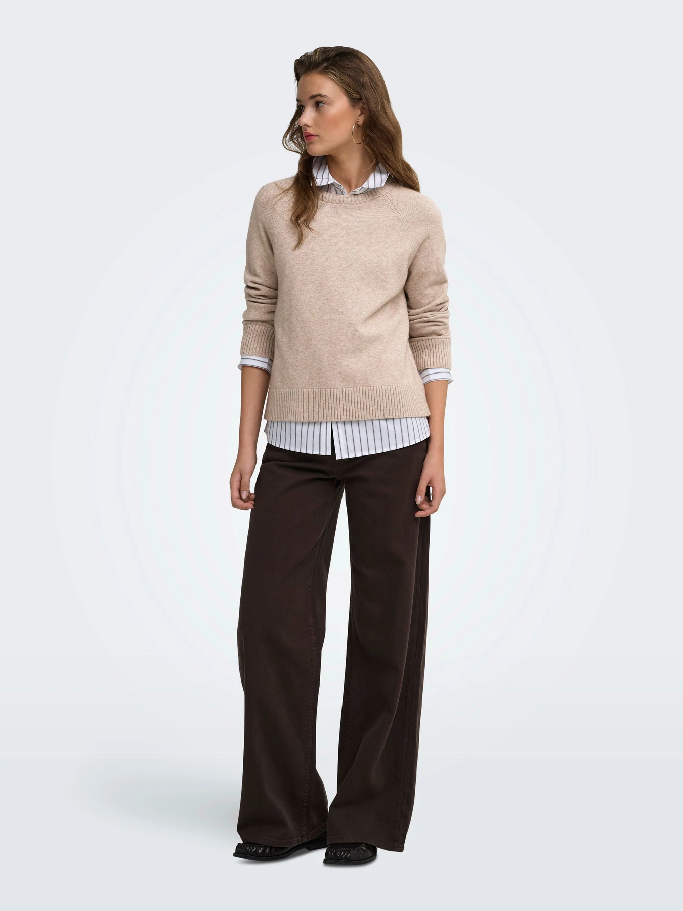 Свитеры и кардиганы Only PRINCESS LS O-NECK RAGLAN KNT модель 15381869_Mocha Meringue Melange Фото