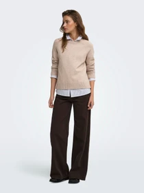Свитеры и кардиганы Only PRINCESS LS O-NECK RAGLAN KNT модель 15381869_Mocha Meringue Melange Фото