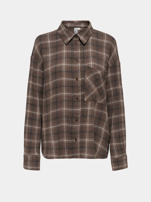 Рубашки Only LFAJAN L/S CHECK SHIRT модель 15381835_Chocolate Martini Brown ch Фото