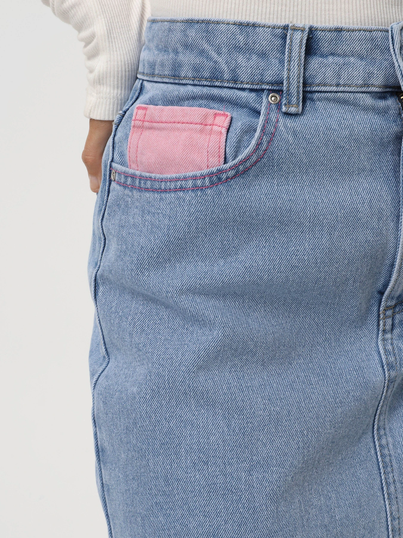 Юбки Only модель 15330818_Light Blue Denim PINK Юбки Only модель 15330818_Light Blue Denim PINK Фото
