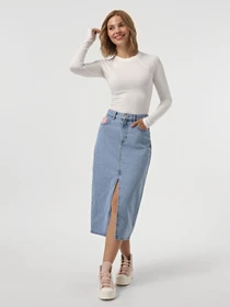 Юбки Only модель 15330818_Light Blue Denim PINK Фото