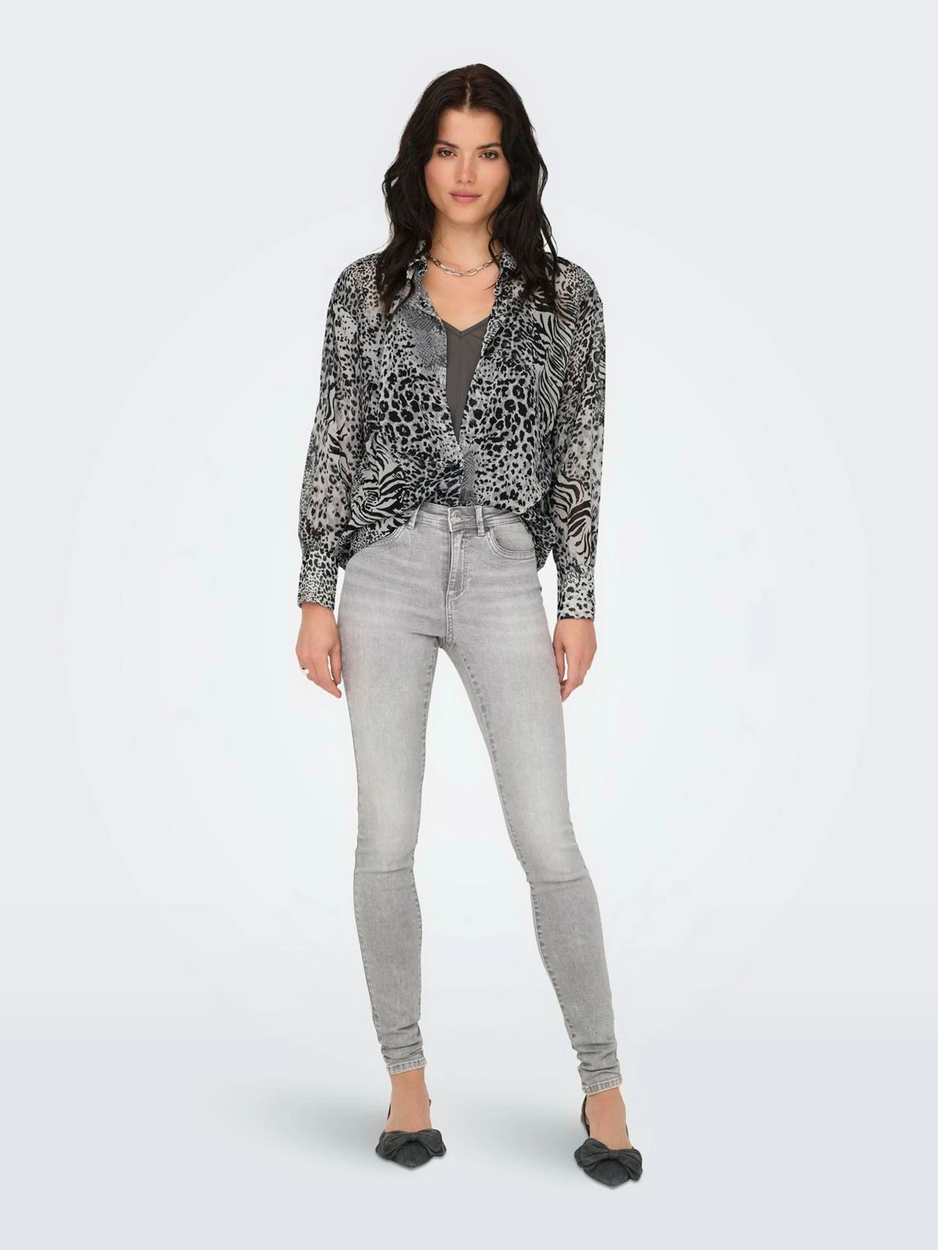 Сорочки Only модель 15329222_Gray Violet Ranch animal Сорочки Only модель 15329222_Gray Violet Ranch animal Фото