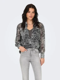 Сорочки Only модель 15329222_Gray Violet Ranch animal Фото