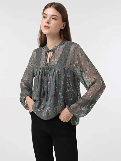 Рубашки Only модель 15303600_Balsam Green LIGHT PINK FL Фото