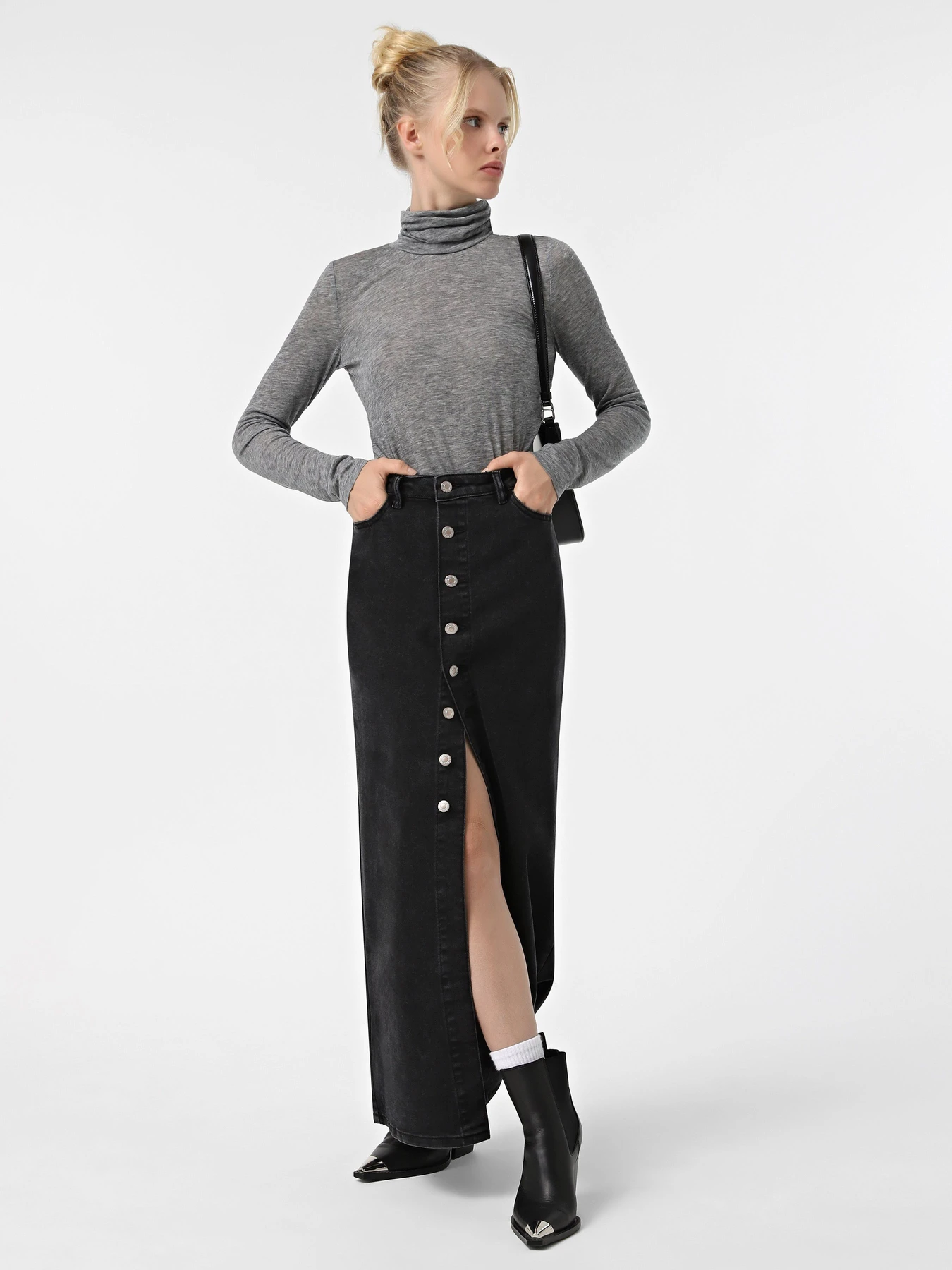 Юбки Only модель 15325358_Washed Black Юбки Only модель 15325358_Washed Black Фото