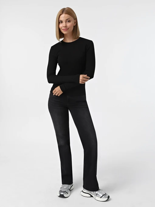 Бавовняний Жіночий Лонгслів Only RILEY O-NECK L/S TOP фото 2