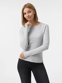 Худі та світшоти Only RILEY O-NECK L/S TOP модель 15323159_Light Grey Melange Фото
