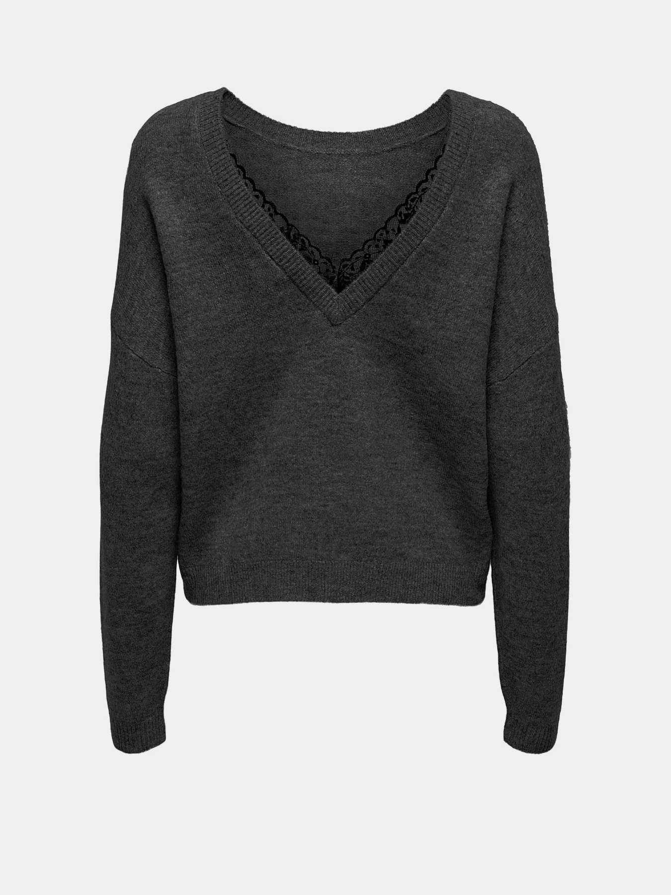 Свитры и кардиганы Only модель 15329229_Dark Grey Melange Black la Свитры и кардиганы Only модель 15329229_Dark Grey Melange Black la Фото