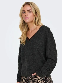 Свитры и кардиганы Only модель 15329229_Dark Grey Melange Black la Фото