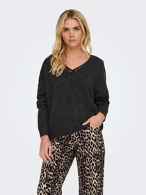 Светри та кардигани Only модель 15329229_Dark Grey Melange Black la Фото