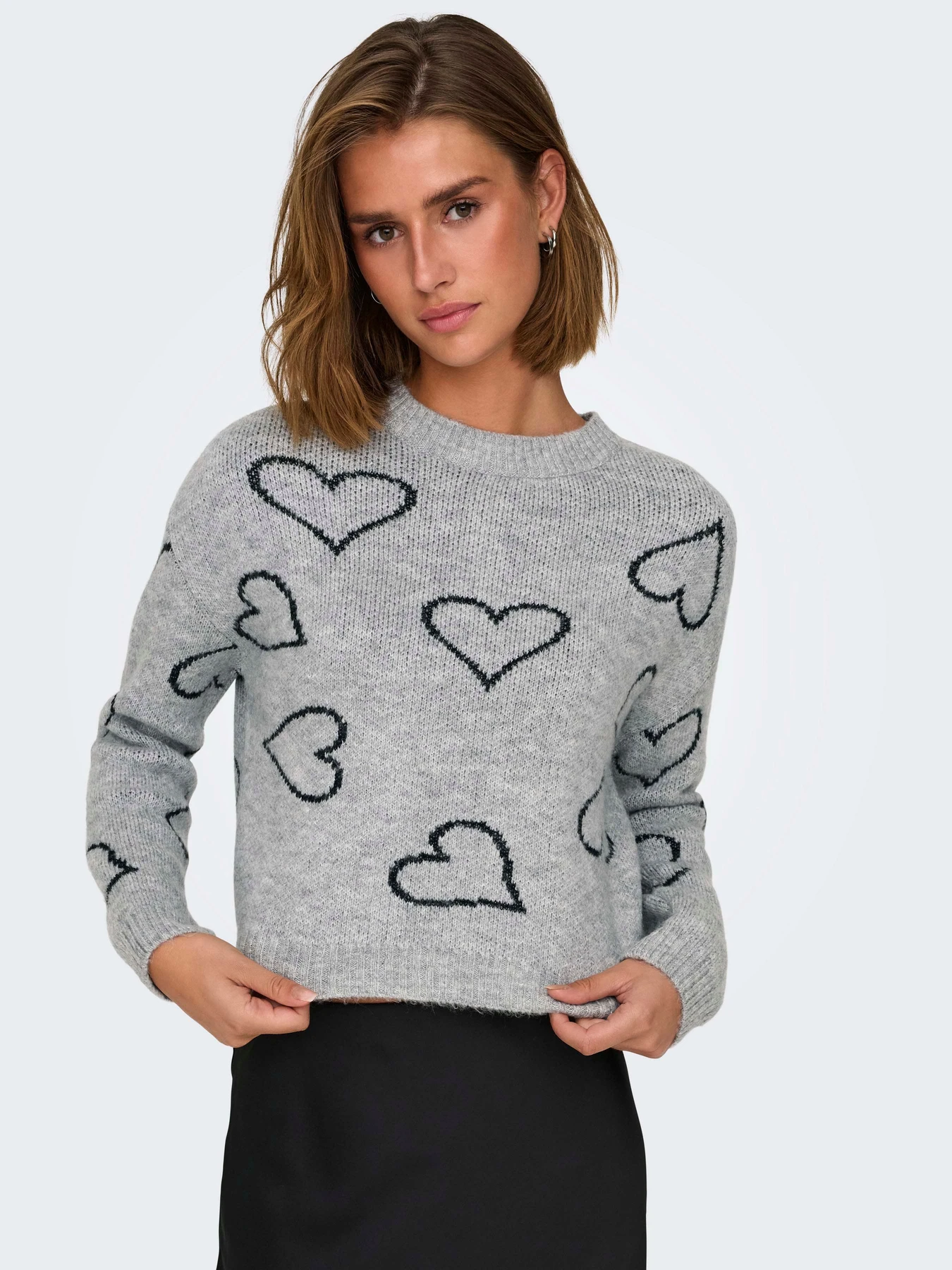 Свитры и кардиганы Only модель 15335027_Light Grey Melange Black o Свитры и кардиганы Only модель 15335027_Light Grey Melange Black o Фото