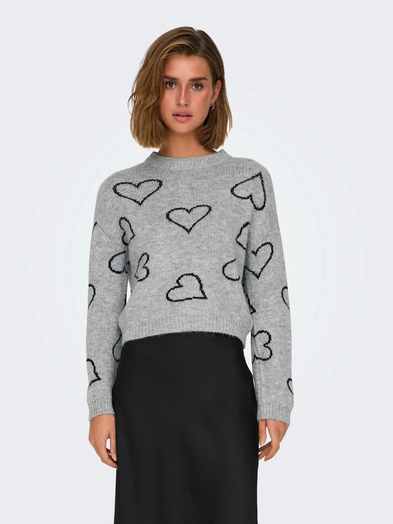 Свитры и кардиганы Only модель 15335027_Light Grey Melange Black o Свитры и кардиганы Only модель 15335027_Light Grey Melange Black o Фото
