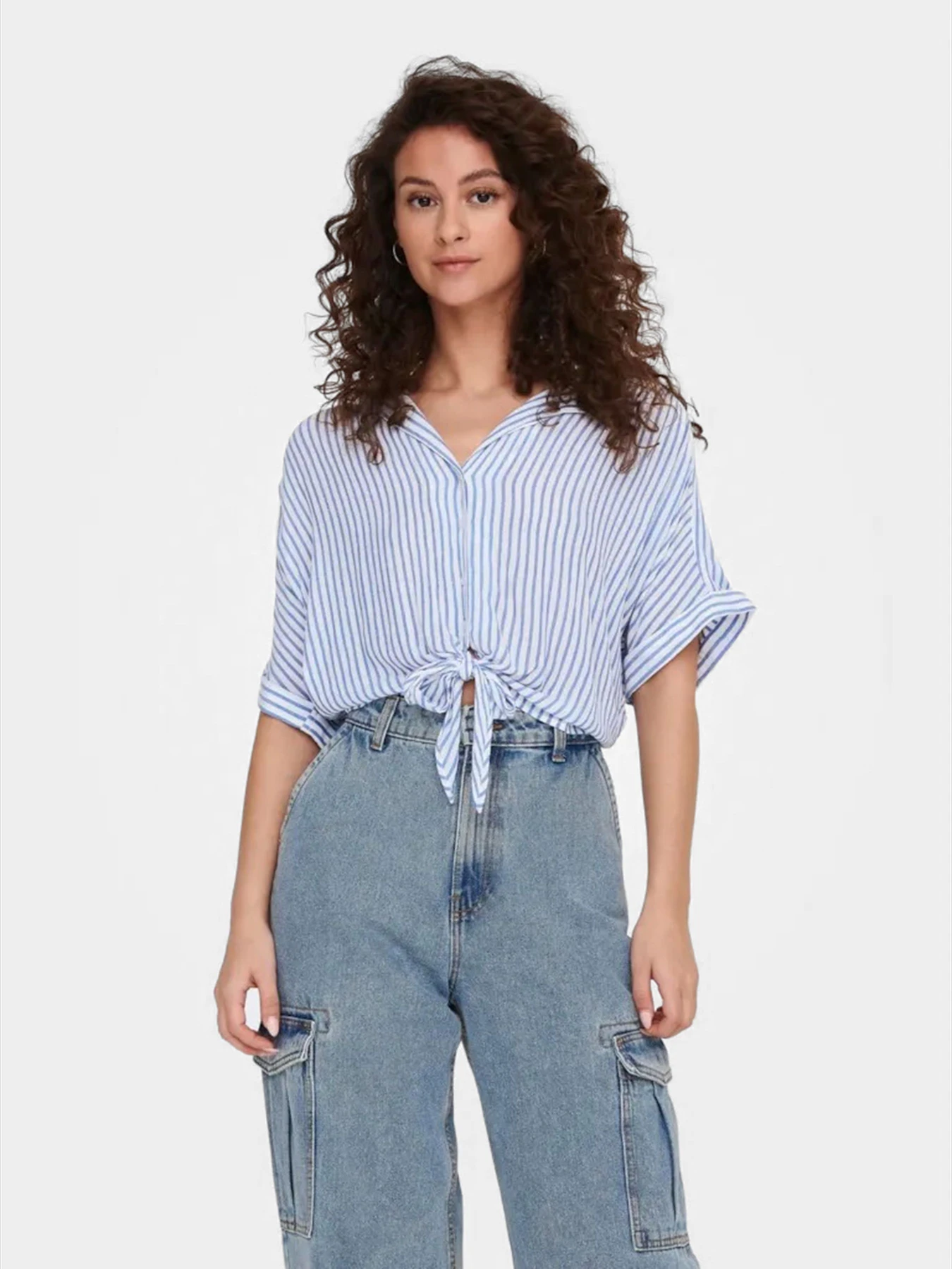 Сорочки Only модель 15281497_Cloud Dancer BLUE STRIPES Сорочки Only модель 15281497_Cloud Dancer BLUE STRIPES Фото