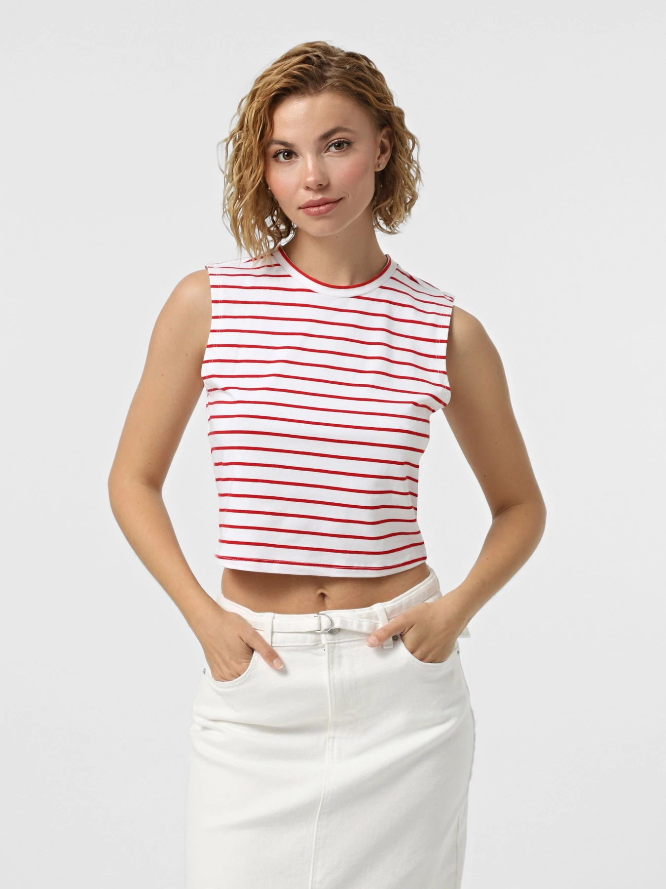 Футболки і поло Only модель 15343461_True Red Bright white/stri Футболки і поло Only модель 15343461_True Red Bright white/stri Фото