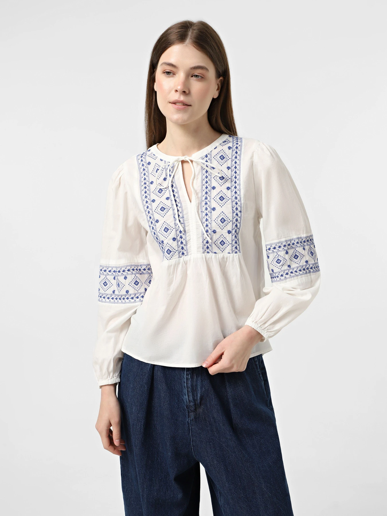 Вишиванки JDY модель 15345478_Cloud Dancer BLUE EMBROIDE Фото