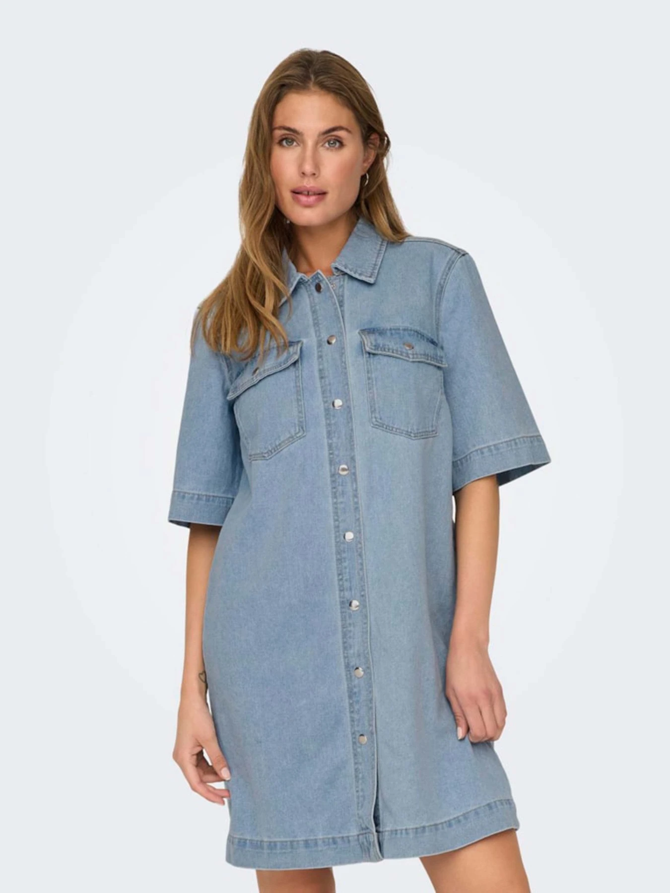 Платья Only модель 15324384_Light Blue Denim Платья Only модель 15324384_Light Blue Denim Фото