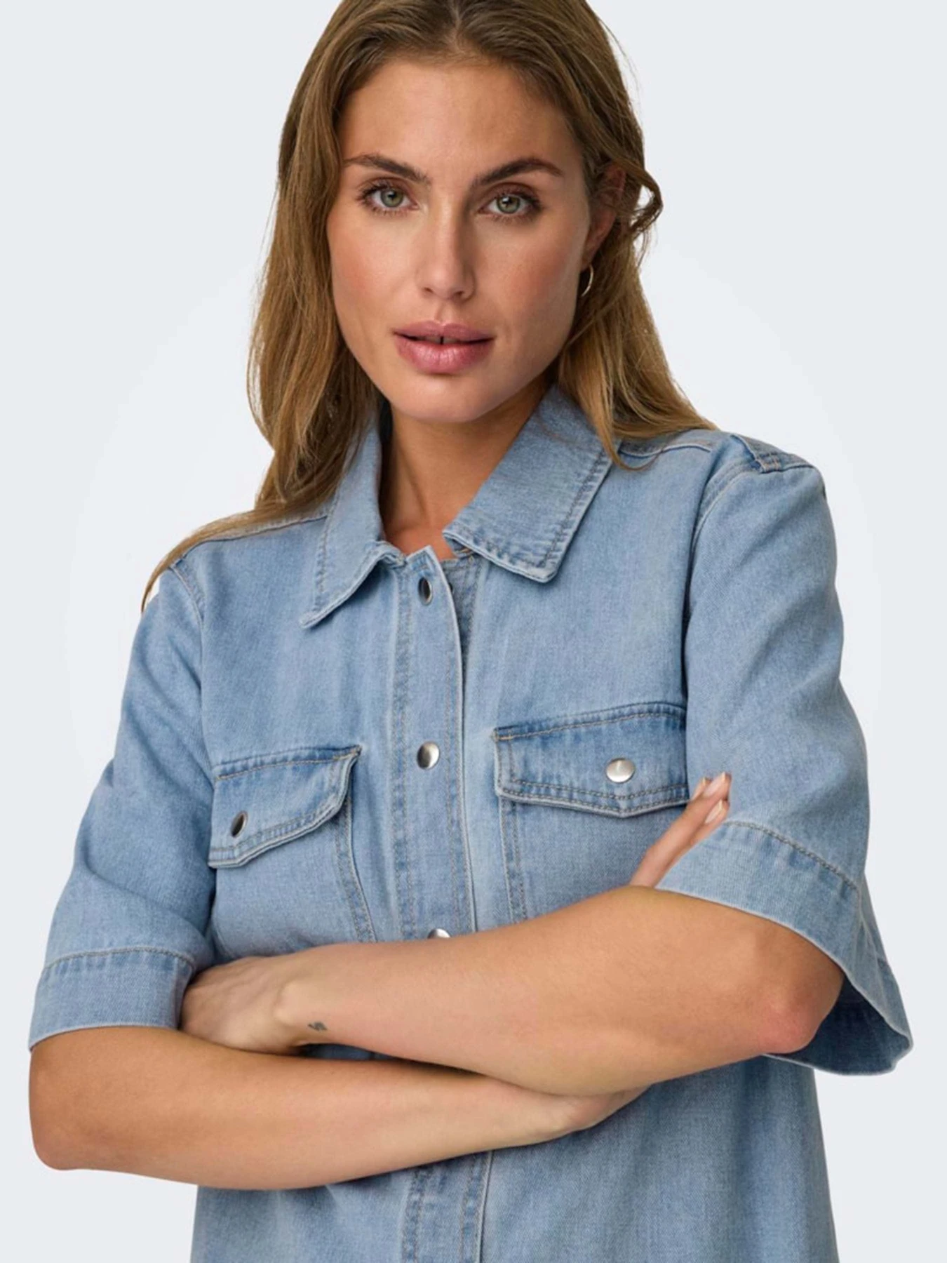 Платья Only модель 15324384_Light Blue Denim Платья Only модель 15324384_Light Blue Denim Фото