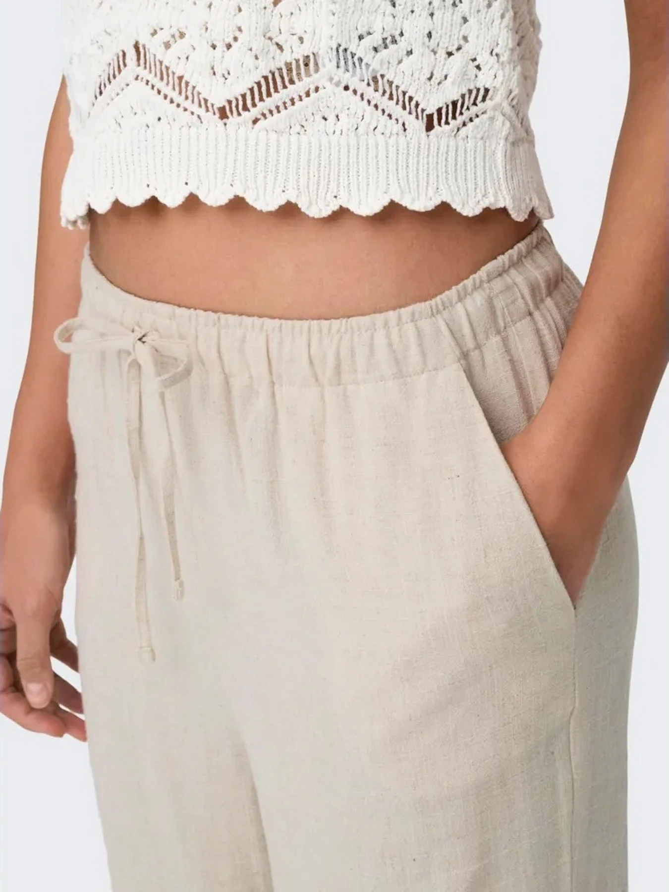 Штани Only SIESTA MW PULL-UP LINEN модель 15322263_Moonbeam Фото