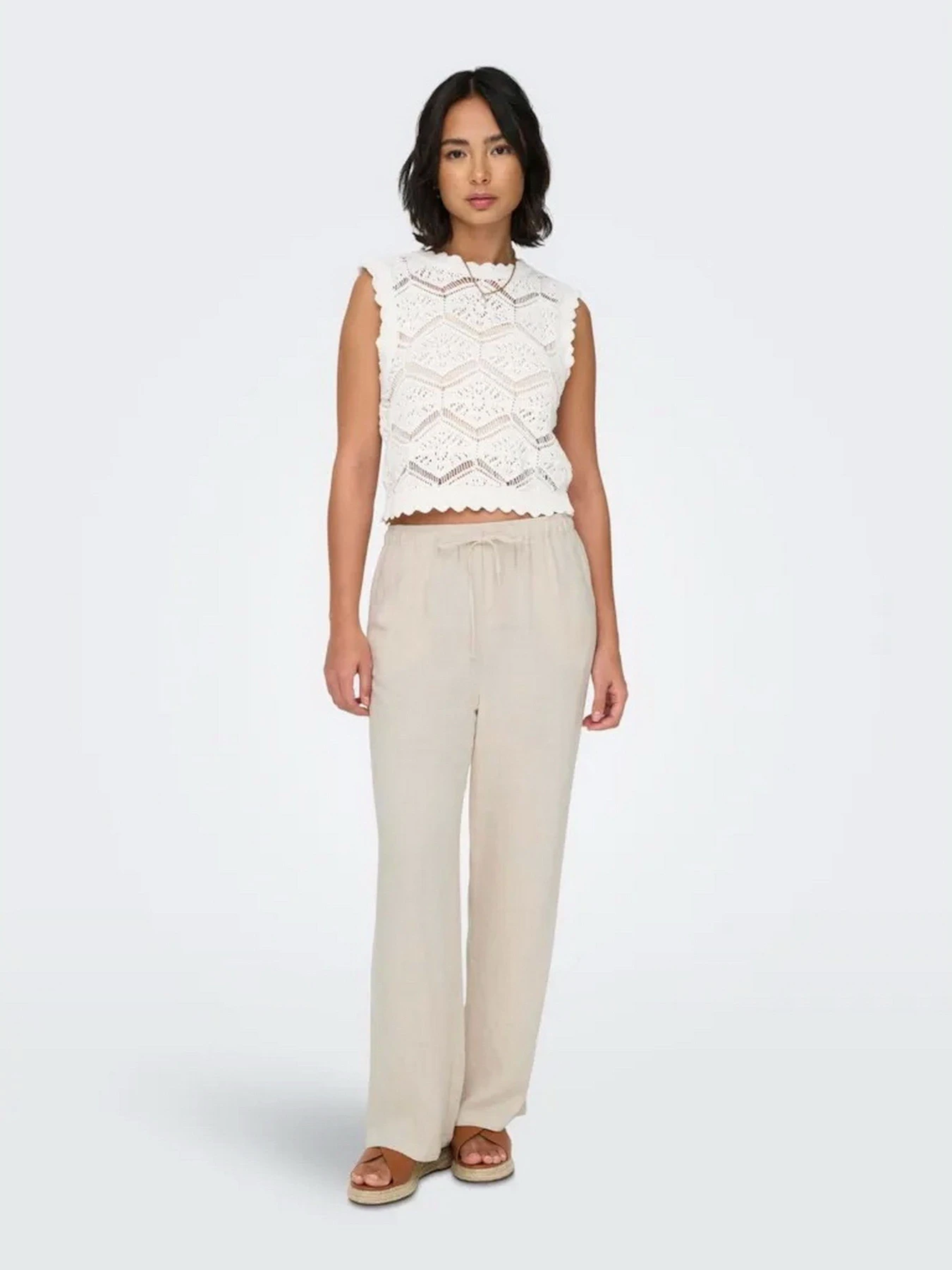 Штани Only SIESTA MW PULL-UP LINEN модель 15322263_Moonbeam Фото