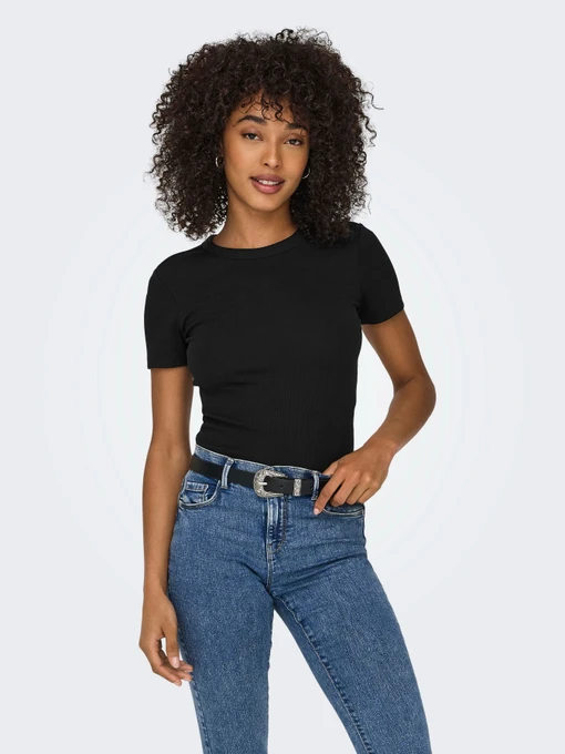 Футболки и поло Only EASY S/S O-NECK TOP модель 15330639_Black Фото