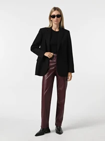Штани Only SADIE FAUX LEATHER PANTS модель 15349078_Mauve Wine Фото