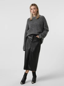 Юбки Only VERONA FAUX LEATHER LONG SKIRT модель 15350363_Black Фото