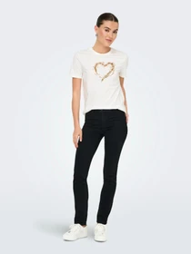 Футболки і поло Only MARCY S/S BOX TOP модель 15357554_Cloud Dancer W. sequins he Фото