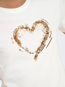 Футболки і поло Only MARCY S/S BOX TOP модель 15357554_Cloud Dancer W. sequins he Фото