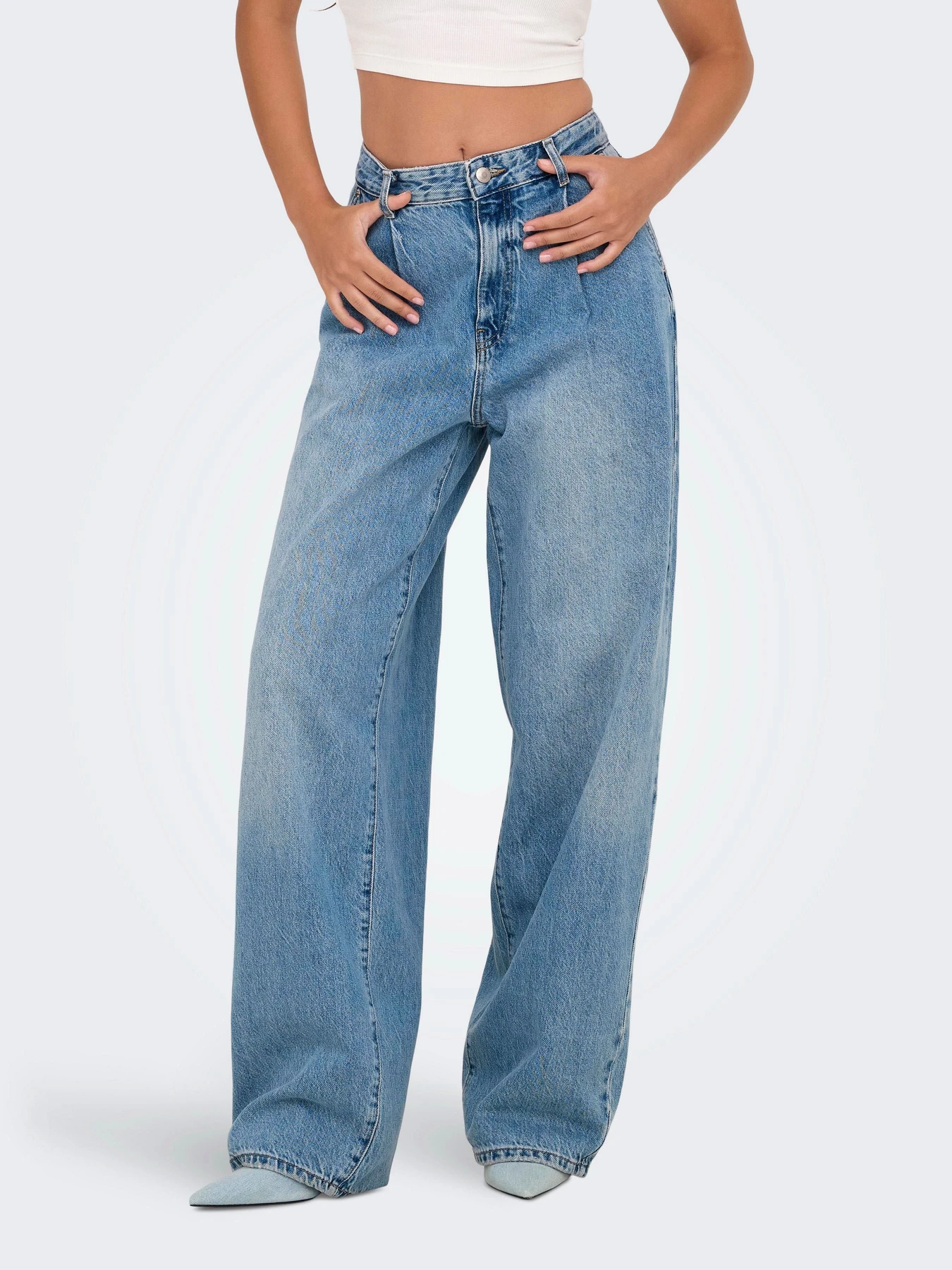 Джинсы Only GIANNA MW PLEAT STR DNM модель 15356810_Light Medium Blue Denim Джинсы Only GIANNA MW PLEAT STR DNM модель 15356810_Light Medium Blue Denim Фото