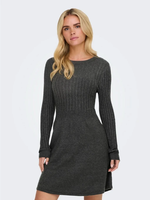 Платья Only FIA LS CABLE DRESS модель 15306551_Dark Grey Melange Фото