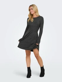 Платья Only FIA LS CABLE DRESS модель 15306551_Dark Grey Melange Фото