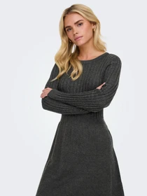 Платья Only FIA LS CABLE DRESS модель 15306551_Dark Grey Melange Фото