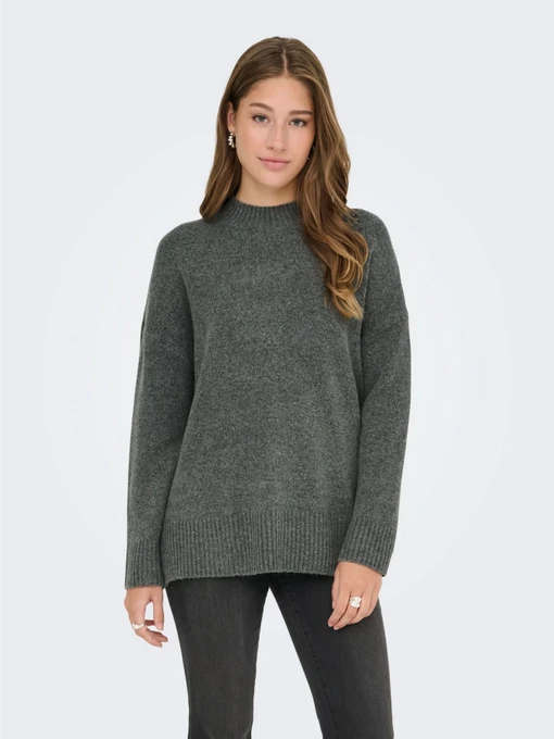 Свитры и кардиганы Only HAZEL LS HIGHNECK OVERS PULL K модель 15352853_Balsam Green Melange Фото