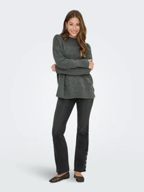 Свитры и кардиганы Only HAZEL LS HIGHNECK OVERS PULL K модель 15352853_Balsam Green Melange Фото
